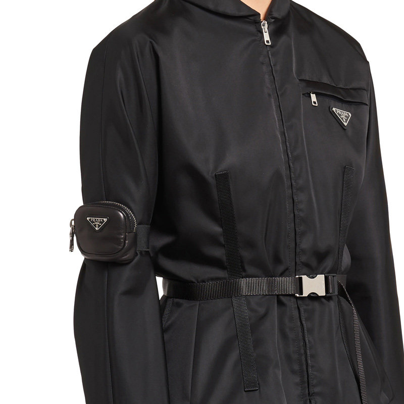 prada /普拉达女士黑色皮革手拿包 奢批海外女士包袋