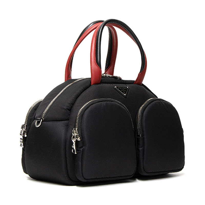 prada /普拉达女士黑色尼龙手提包 奢批海外女士包袋