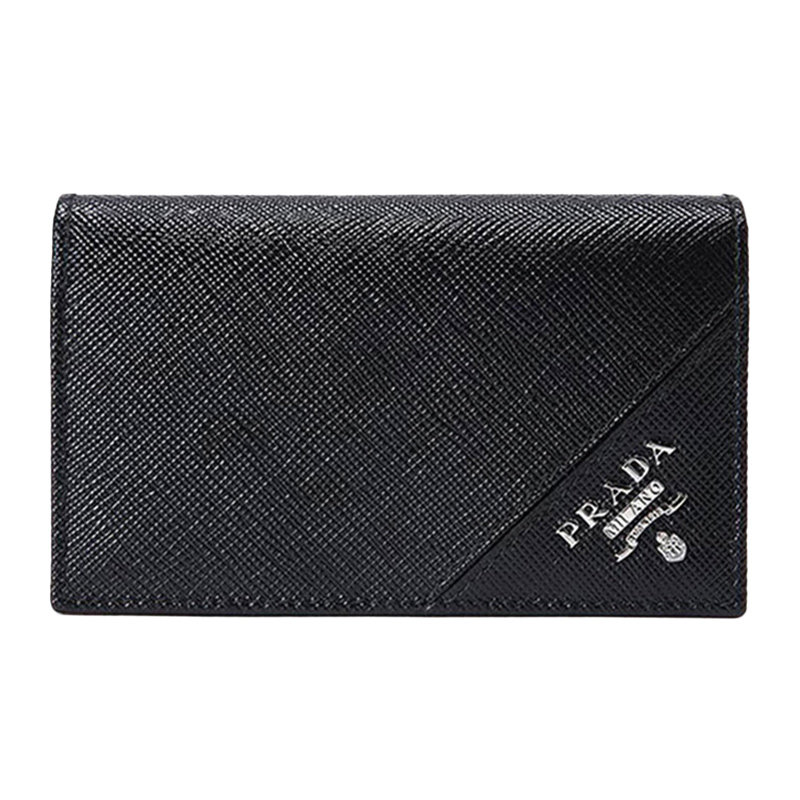 prada黑色牛皮男士短款简约零钱包 奢批海外钱包