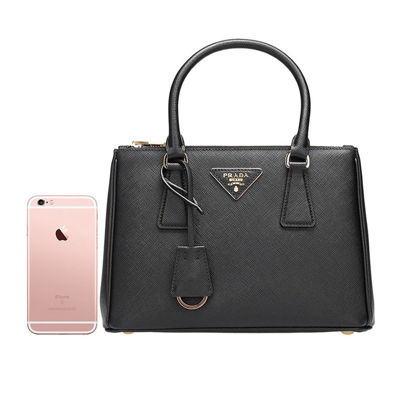 prada /普拉达经典logo牛皮手提包 奢批海外女士包袋