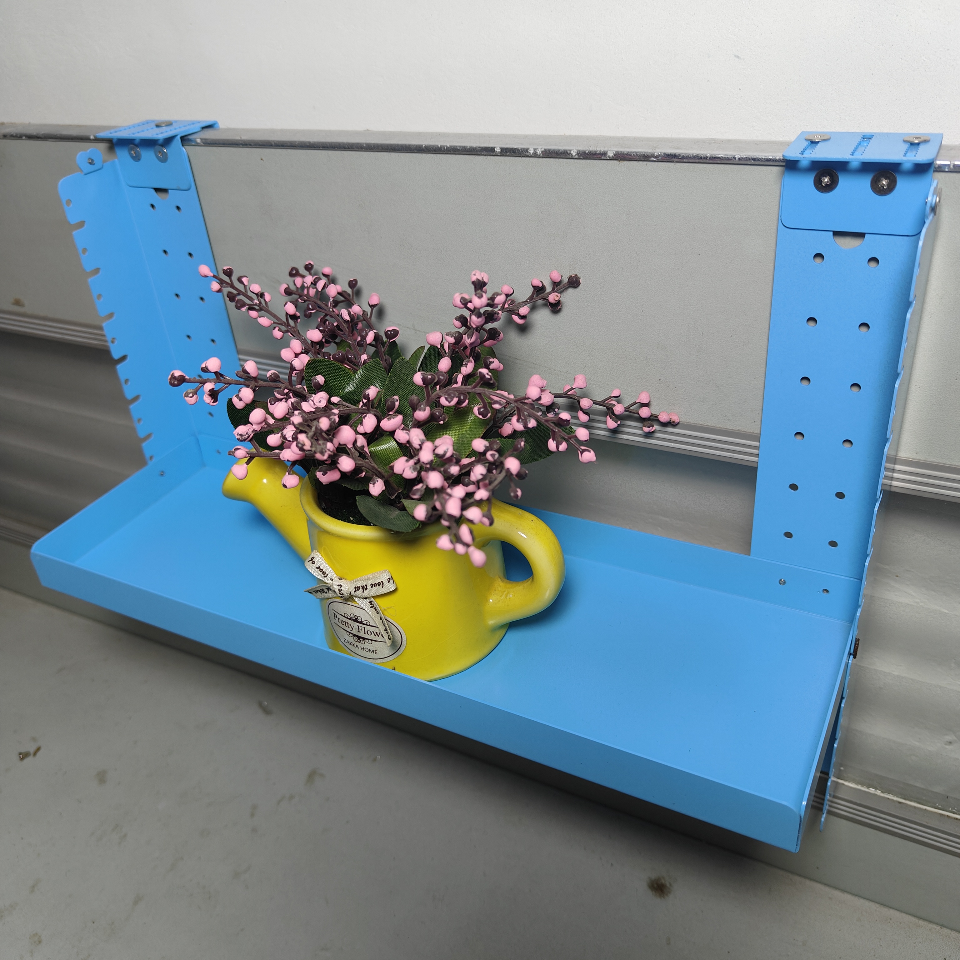 办公室置物架挂式收纳挂篮办公桌屏风工位悬挂花架铁艺架子单层 - 图3