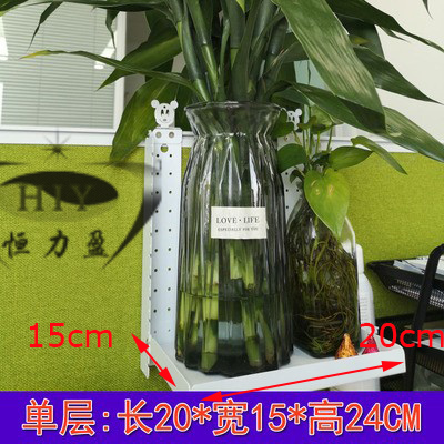 办公室置物架挂式收纳挂篮办公桌屏风工位悬挂花架铁艺架子单层 - 图1