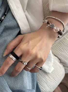 999银新国风天然白水晶手链