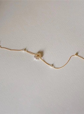 天然巴洛克珍珠花卉植物美手链