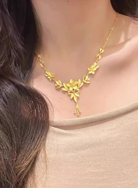 沙金项链女花月佳期繁花似锦