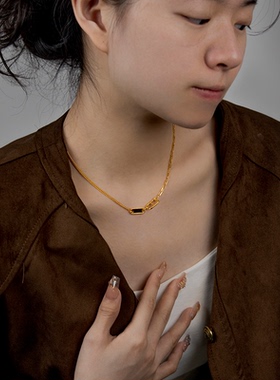 猪鼻子项链古法沙金女款锁骨链