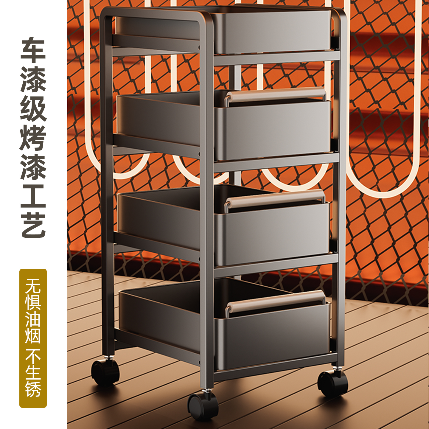 厨房菜篮子置物架多层落地台面家用水果蔬菜多功能收纳推车 - 图2