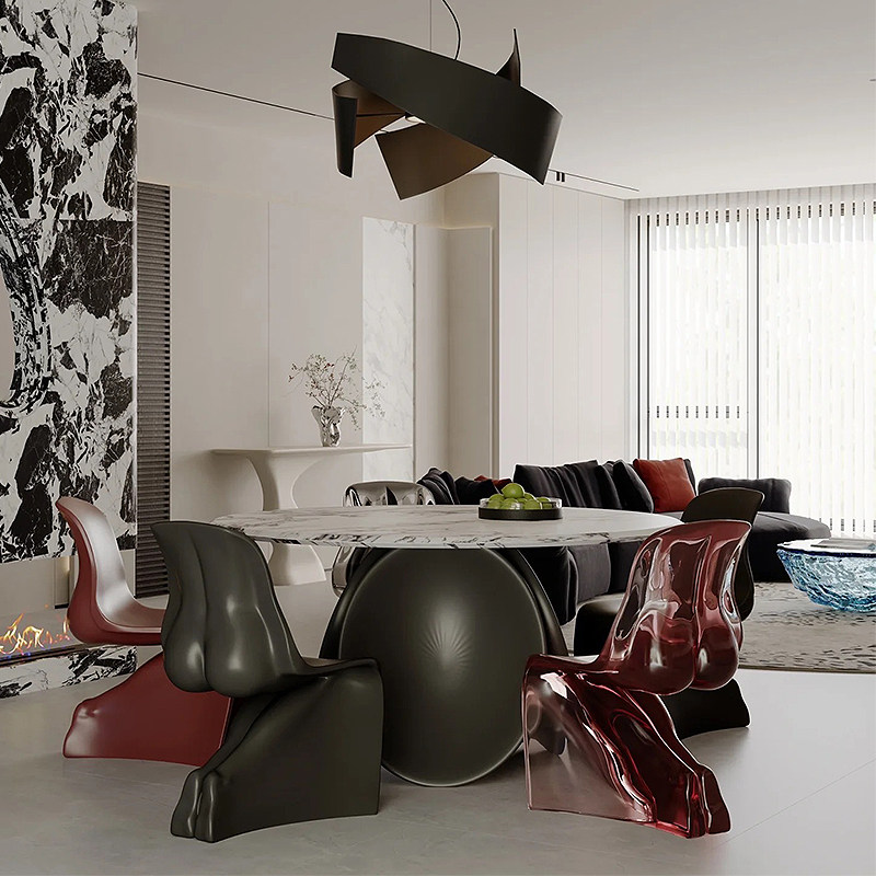 设计师透明树脂潘通餐椅样板房休闲椅异形单人椅客厅样板艺术餐椅,淘宝优惠券,粉丝福利购,淘宝优惠卷