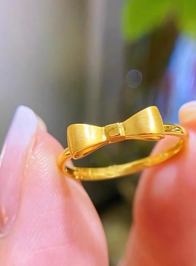 新款在逃公主蝴蝶结戒指女轻奢高级感甜美可爱小众通勤感设计指环