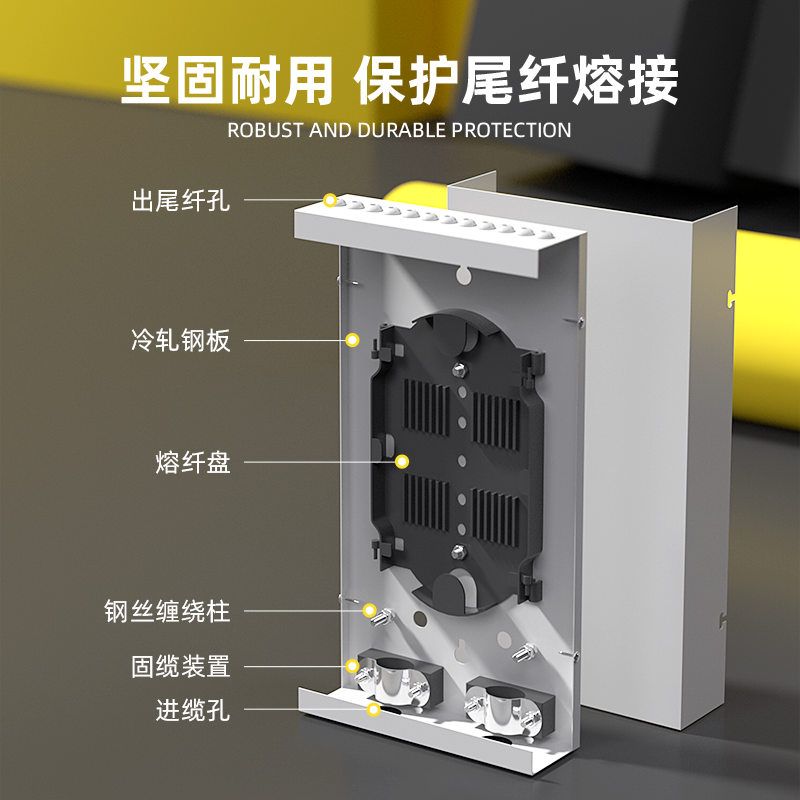 晋航光纤直出尾纤盒 4芯12芯24芯光缆尾纤盒子光纤桌面终端盒冷轧钢加厚4口终端盒8口终端盒白色终端盒-图0