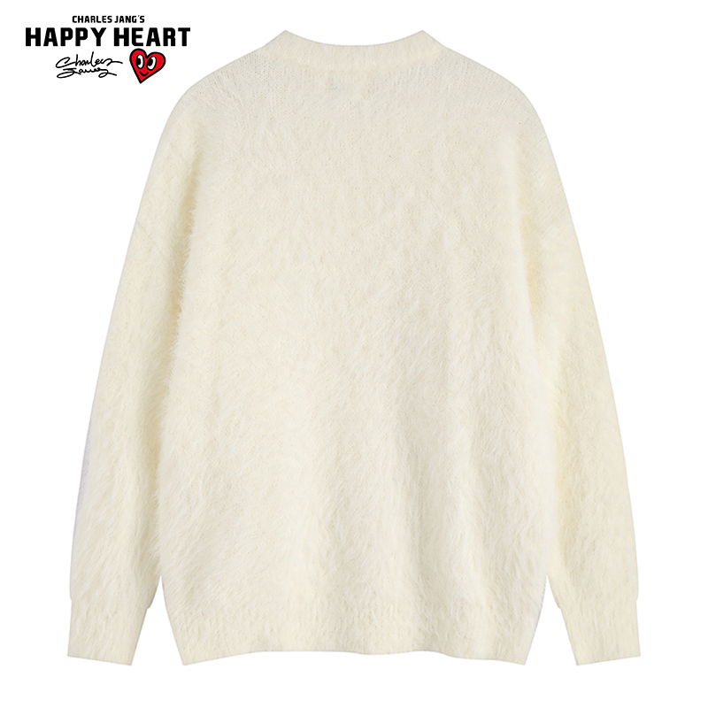查尔斯桃心 2公分水貂毛圆领加厚保暖针织衫毛衣男秋冬季打底衫 - 图0