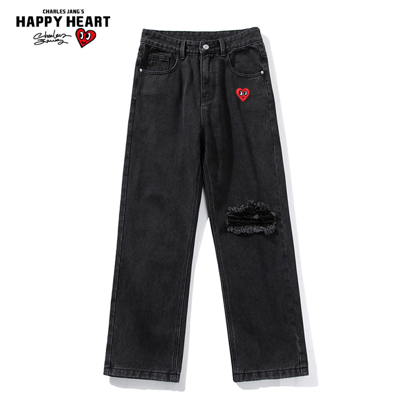  查尔斯桃心服饰牛仔裤