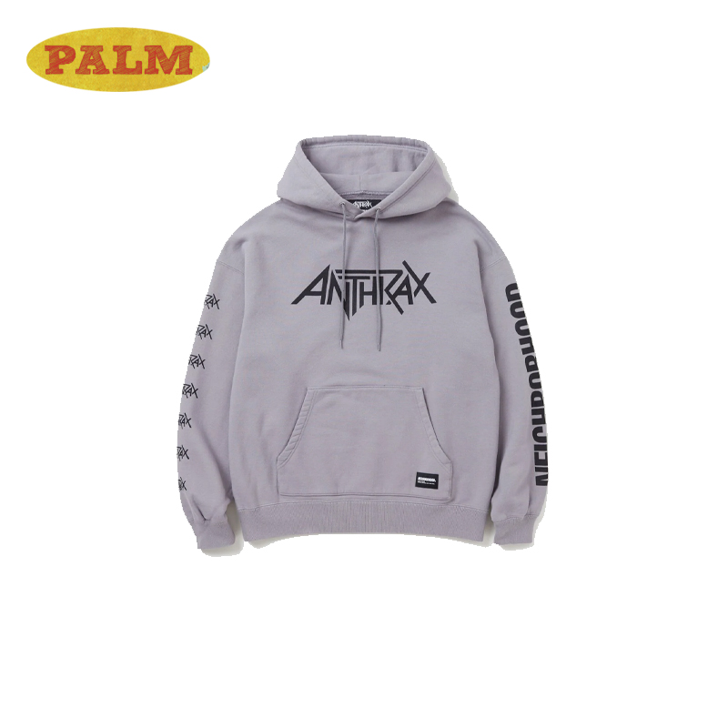 NEIGHBORHOOD x ANTHRAX 联名款FW23胸前乐队Logo 帽衫 连帽卫衣 - 图2