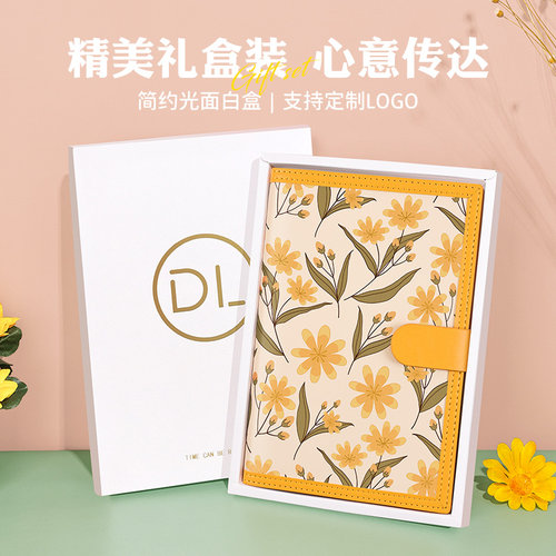 笔记本本子软皮面商务高档记事本加厚2025年新款高颜值大学生简约A5日记本工作办公用会议记录本定制可印logo - 图0