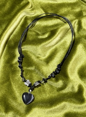 猫眼石串珠情侣嬉皮士项链