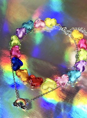 坏甜心辣妹ins大热彩虹甜蜜串珠