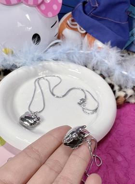 千禧古早可打开的KT相片吊坠项链