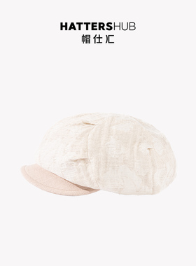 贝雷帽出游法式优雅女春夏棉麻