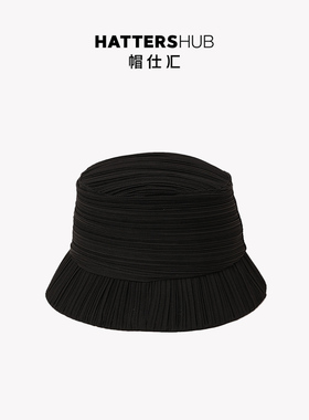 帽仕汇渔夫帽出游女褶皱ins风
