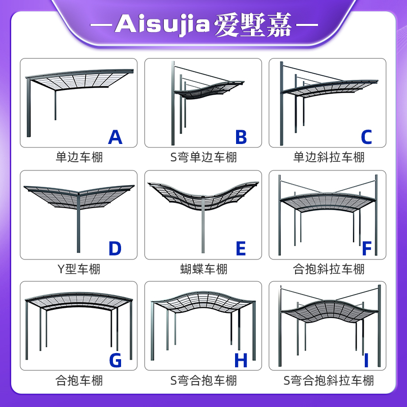 车棚停车棚户外单边车棚小车防晒车棚铝合金停车棚汽车停车棚家用-图2