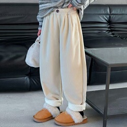 【口袋虎】儿童一体绒加厚老爹裤