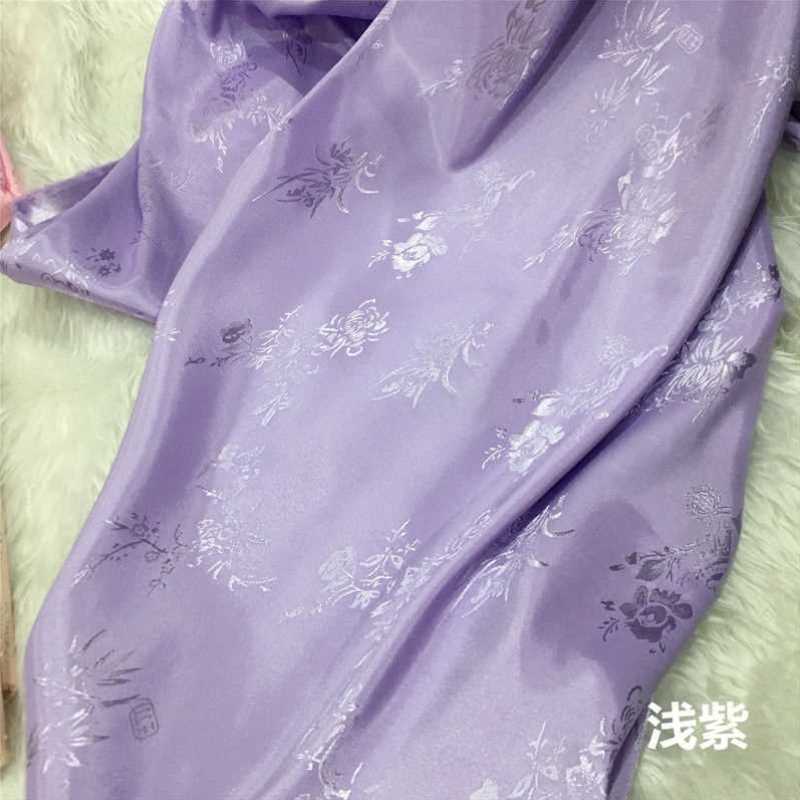 诺肯梅兰竹菊丝绸提花布古装汉服服装绸缎布料旗袍马面裙古风面料