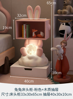 木质抽屉摆件宇航员床头柜卧室简约收纳落地摆件家居饰品客厅