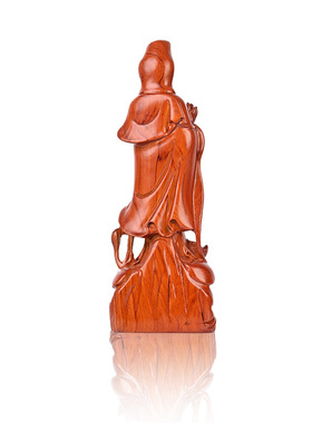 花梨木如意观音佛像木雕摆件菩萨家居客厅摆设实木雕刻装饰品