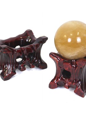 泰山石奇石底座免挖槽实木带槽鹅卵石黄河石水晶球凹槽摆件托