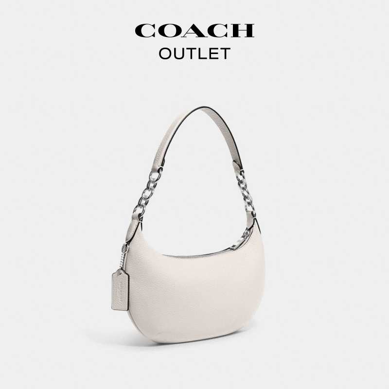 COACH/蔻驰奥莱女士PAYTON半月包腋下包单挎帆布真皮设计感通勤