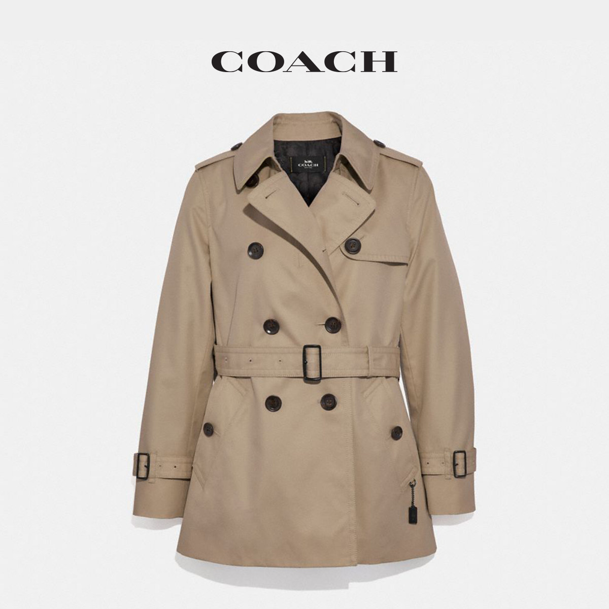 coach /蔻驰奥莱经典休闲短风衣 COACHoutlet风衣
