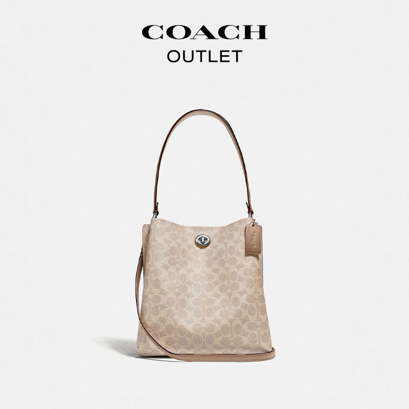 COACH/蔻驰奥莱女士经典老花CHARLIE 水桶包斜挎包大容量休闲老花 - 图2