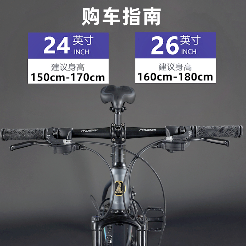 凤凰油刹山地自行车成人越野女赛车 phoenix凤凰林宇山地自行车