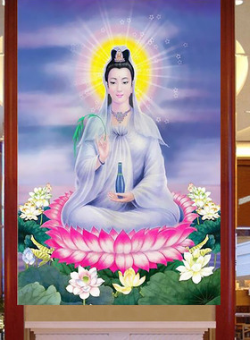 美岸钻石画客厅莲花观音菩萨圆钻点钻十字绣贴钻砖石画钻石绣异形