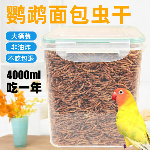 鹦鹉鸟食面包虫干虎皮玄凤鹦鹉饲料面包虫干鸟粮牡丹画眉八哥专用 - 图0
