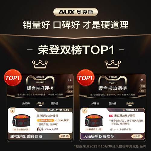 奥克斯加热护腰带保暖热敷暖宫按摩仪发热理疗姨妈痛腰部按摩仪器 - 图0