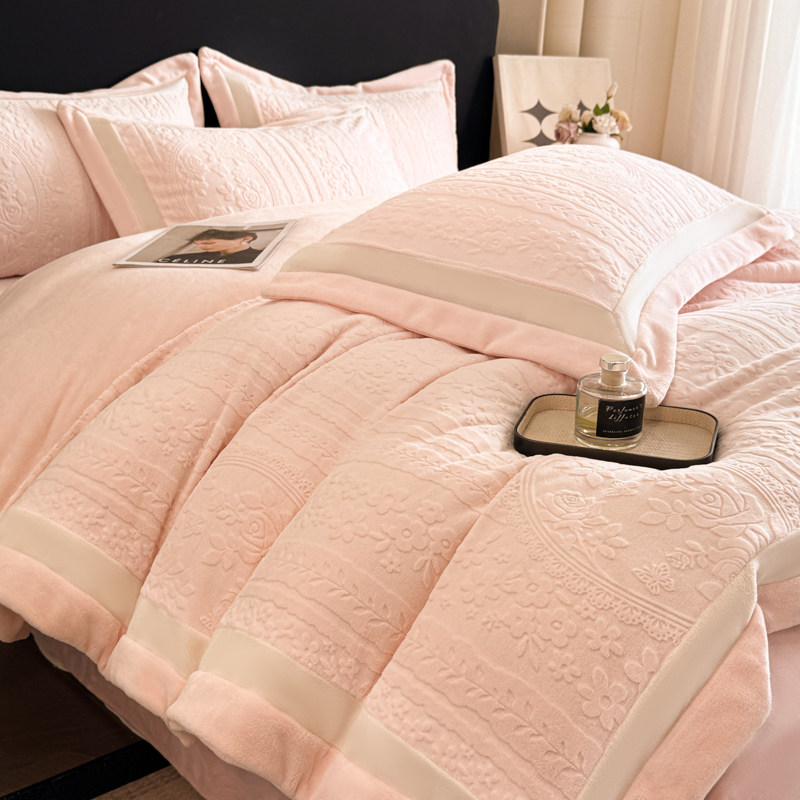 A类母婴级防静电加绒四件套冬季保暖粉色婴儿绒被套床单床上用品4,淘宝优惠券,粉丝福利购,淘宝优惠卷