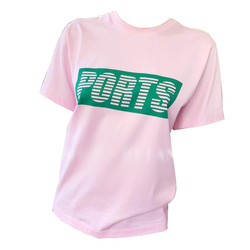 【清货折】Ports1961宝姿走秀系列19春夏新款大logo字母粉色T恤女 - 图3