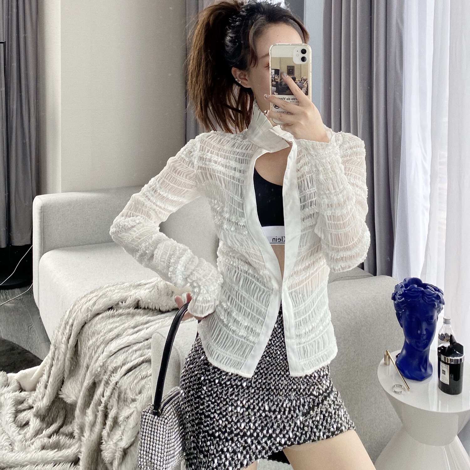 masion . w blingbling白色衬衫 木兰设计师品牌集合popup衬衫