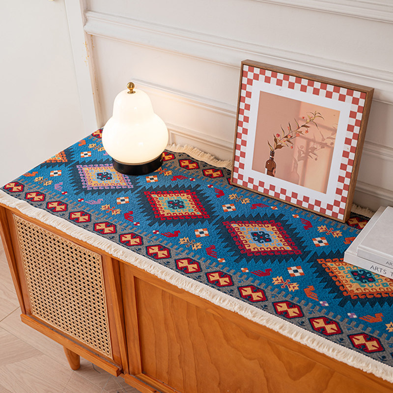 新中式民族风电视柜盖布茶几电视柜台布床头柜桌布复古古风盖巾,淘宝优惠券,粉丝福利购,淘宝优惠卷