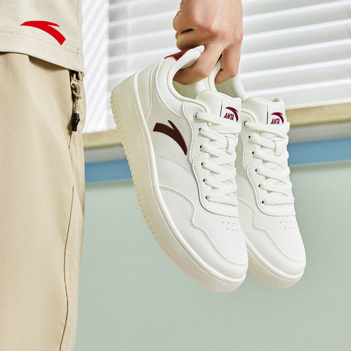 安踏轻程V2板鞋男子2026夏季轻便小白鞋休闲鞋厚底百搭潮流运动鞋 - 图0