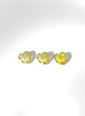 培育黄色蓝宝石 实验室合成心形裸石 梧州人造宝石 首饰主石镶嵌