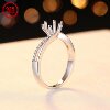 925 sterling silver ring support for women DIY personalized moissanite European and American fashion twisted arm six-claw stone ring support