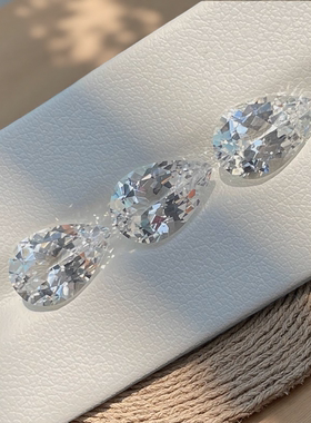 培育白色蓝宝石 合成人造宝石裸石 戒指项链首饰加工镶嵌用