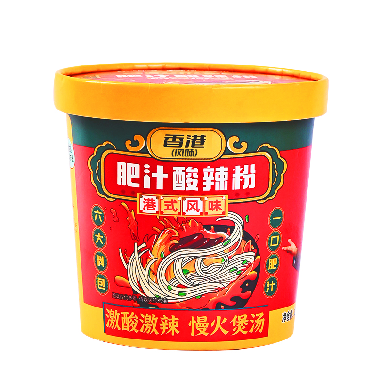 嗨吃家香港风味肥汁酸辣粉163g*6桶整箱乐嗨家免煮方便速食螺蛳粉