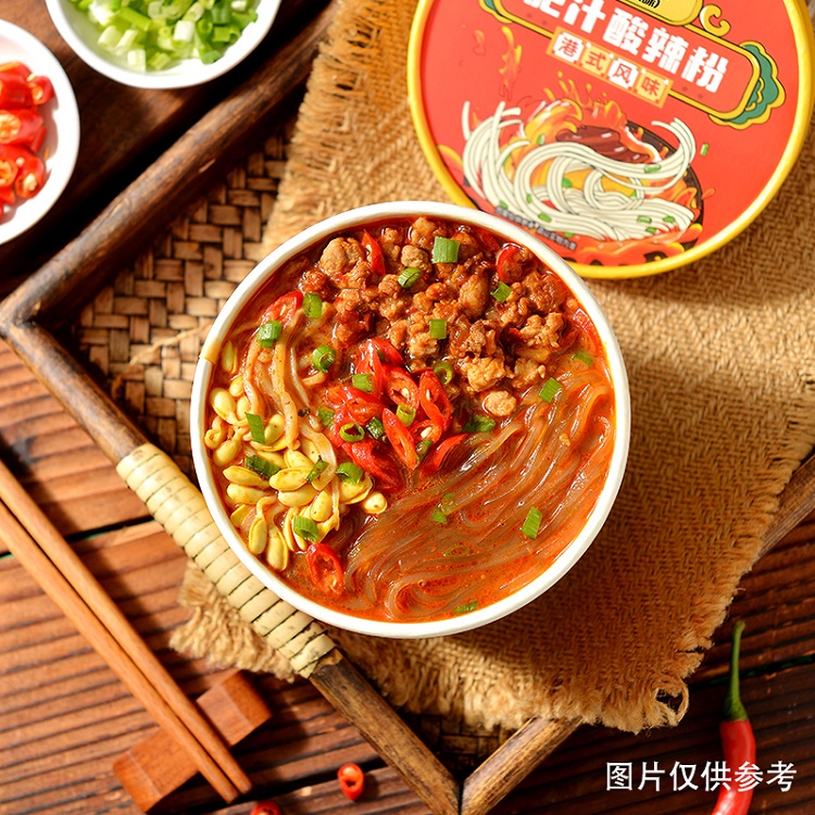 嗨吃家香港风味肥汁酸辣粉163g*6桶整箱乐嗨家免煮方便速食螺蛳粉