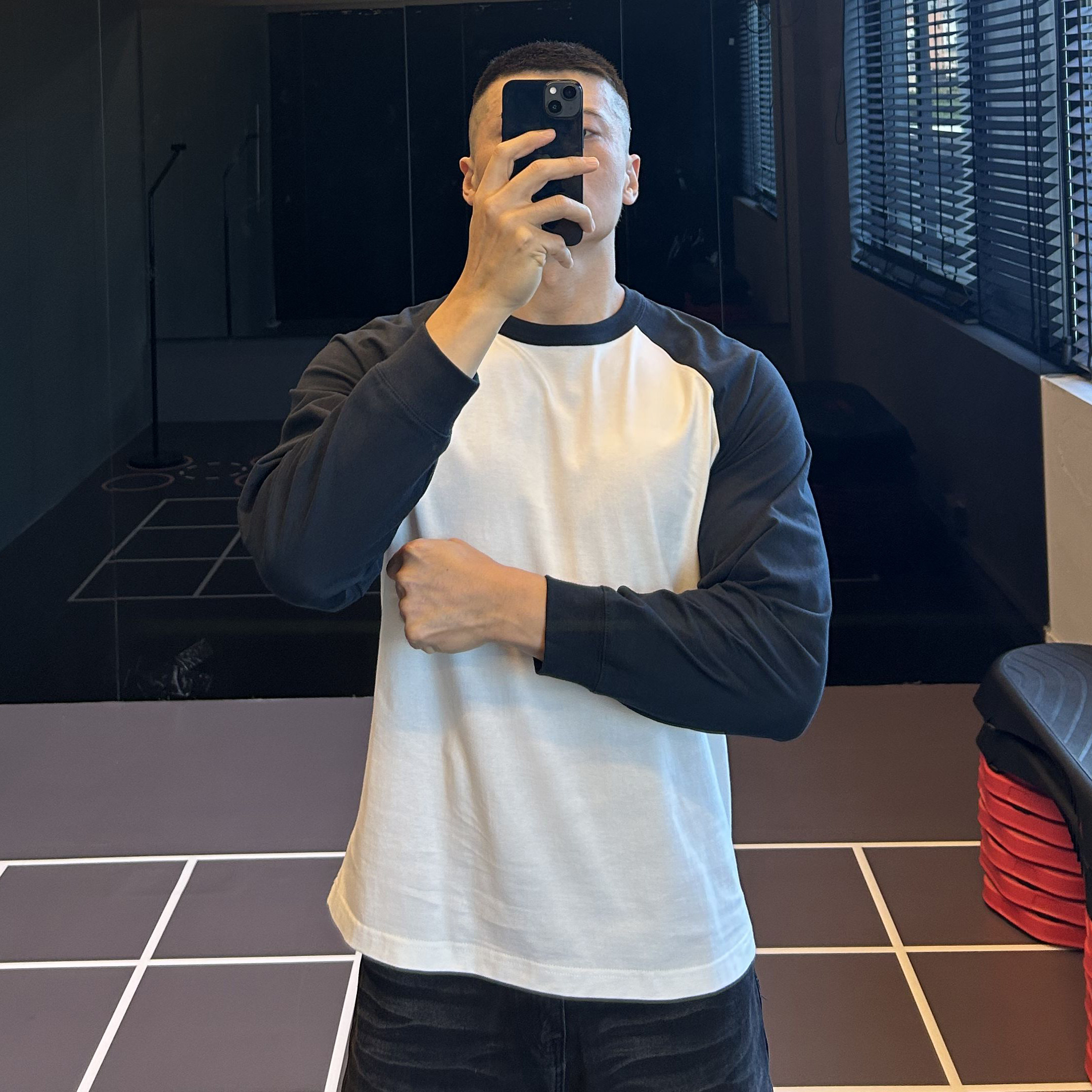 IRONTRAP重磅300G撞色插肩袖长袖T恤男健身训练内搭打底衫秋冬季,淘宝优惠券,粉丝福利购,淘宝优惠卷