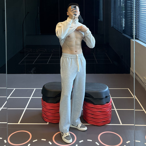 IRONTRAP380G华棉保暖运动卫裤男松紧腰美式休闲长裤健身裤子秋冬 - 图1
