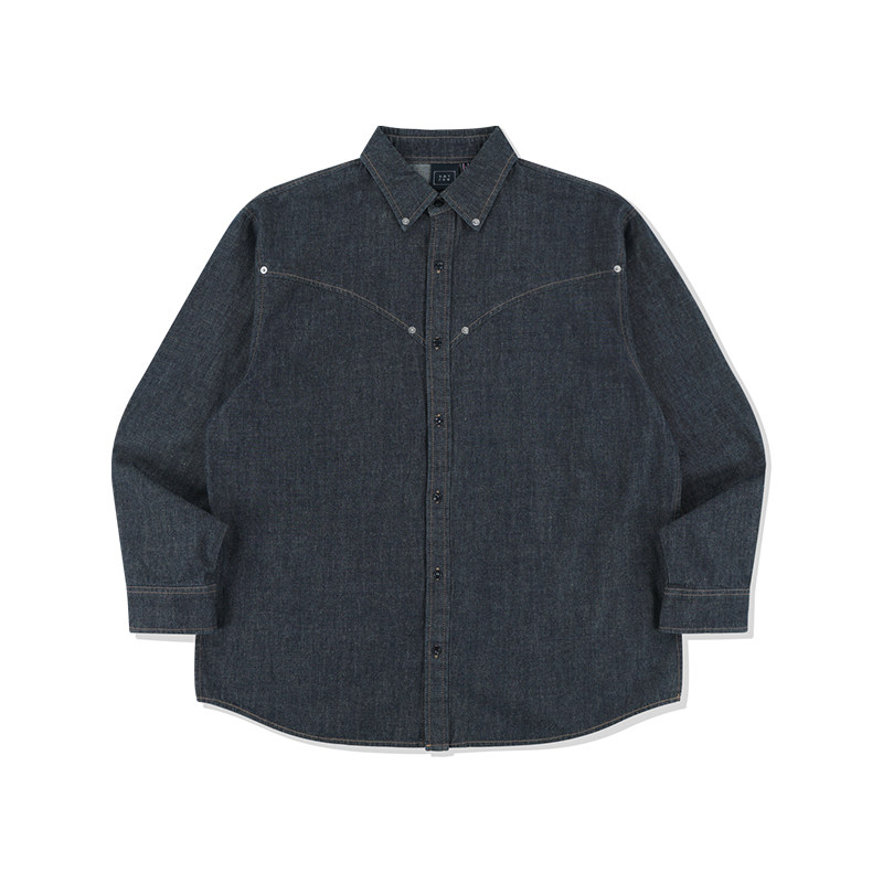 RomanticCrown24秋冬新款通勤梭织牛仔衬衫休闲内搭外穿男女同款,淘宝优惠券,粉丝福利购,淘宝优惠卷