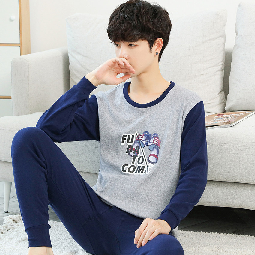 青少年纯棉大童初中学生薄款秋衣 七七梦欣保暖套装